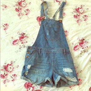 Overall Jean Shorts